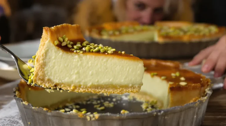 Flan pâtissier à la pistache, plus fondant qu’un flan classique pour un dessert ultra gourmand